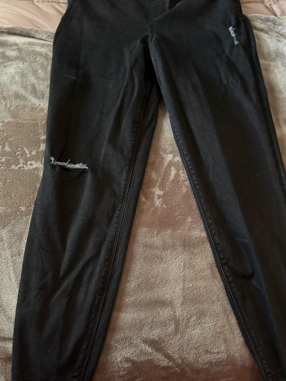 SPANX Black Distressed Jeggings